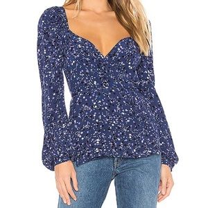 Lovers + Friends Izzy Wrap Top in Milky Way